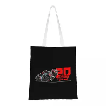 Модный принт Fabio Quartararo El Diablo 20, сумка-тоут для покупок, холщовая сумка для покупок на плечо, сумка для мотоциклиста