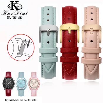модный ремешок из натуральной кожи 20 мм для часов Omega X Swatch под совместным брендом Joint MoonsSwatch Planetary сине-розовый ремешок для часов-браслета