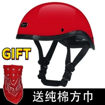 Мотоциклетный шлем с открытой половиной лица в подарок для мужчин и женщин, одобренный в винтажном японском стиле, байкерский Чоппер DOT