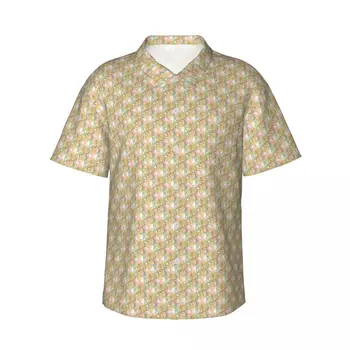 Мужская рубашка с короткими рукавами, футболки с цветочным рисунком в стиле бохо, топы, рубашки поло