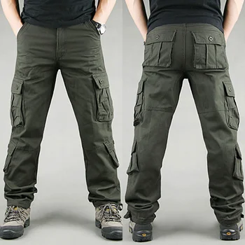 Мужские армейские брюки, брюки-карго, военные комбинезоны с 8 карманами, брюки-карго, мужские рабочие брюки с длинными штанинами, плюс повседневные брюки 4XL