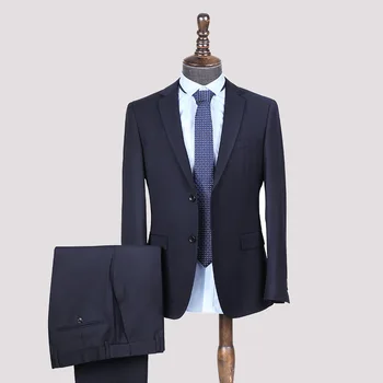 Мужские костюмы, 2 предмета, клетчатый костюм с лацканами, темно-синий фрак Terno Slim Fit для жениха, классическая посадка, фрак