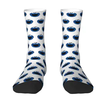 Мужские носки для экипажа с мультяшной улицей Сезам, унисекс, носки с 3D принтом Kawaii Cookie Monster Dress Socks
