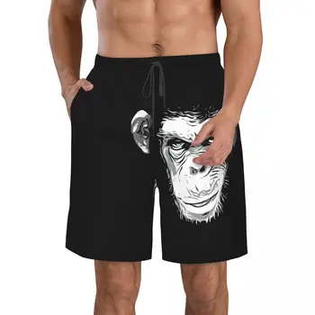 Мужские пляжные шорты Evil Monkey, Быстросохнущий купальник для фитнеса, 3D-шорты Funny Street Fun