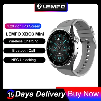 Мужские смарт-часы LEMFO с NFC Smartwatch 2023, Bluetooth-вызов, беспроводная зарядка, часы 3 для телефона Android IOS, 15 дней в режиме ожидания.