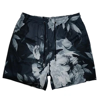Мужские шорты с 3D-печатью, летний альпинистский тур, пляжные короткие штаны, баскетбольные уличные трендовые брюки, дышащие мужские спортивные штаны из сетки