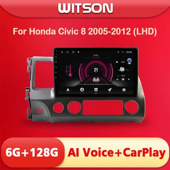 Мультимедийное автомобильное радио WITSON AI VOICE Android 11 для Honda Civic 8 2005 2006 2007 2008 2009 2010 - 2012 Беспроводной модем CarPlay 4G