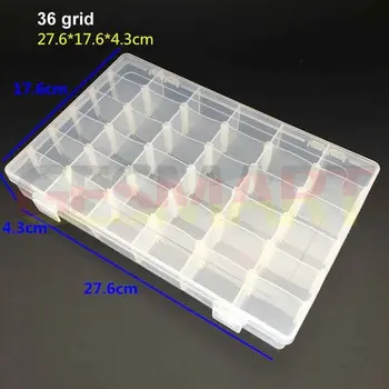 Набор инструментов 36 Grid Электронные Пластиковые детали Водонепроницаемые Прозрачные контейнеры Кейс для хранения