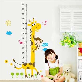 Наклейки на стену, измеритель роста для детских комнат, линейка для диаграммы роста животных, подарочные наклейки для детей, декор для кухни, украшения для дома