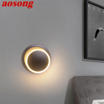 Настенные светильники AOSONG Nordic Классический Черный цвет на 360 градусов Современный Простой светодиодный светильник-бра для гостиной Прикроватной тумбочки в спальне
