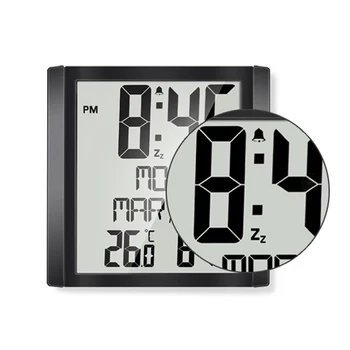 Настенные часы с большим экраном, домашний измеритель температуры и влажности, будильник, Цифровые электронные часы в гостиной