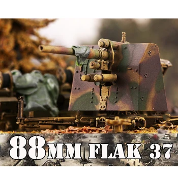 Немецкая 88-мм пушка FLAK37 в масштабе 1/72 четвертой бронетанковой дивизии 1941 года Модель Пистолета Коллекция для взрослых Фанатов Подарок Сувенир