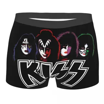 Нижнее белье с логотипом группы Kiss для мужчин Four Faces, сексуальные трусы-боксеры, шорты, трусики, мужские Мягкие трусы большого размера