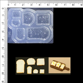 НОВАЯ 3D силиконовая форма для мини-тостов из УФ-смолы Miniture Food Play Mold Tool