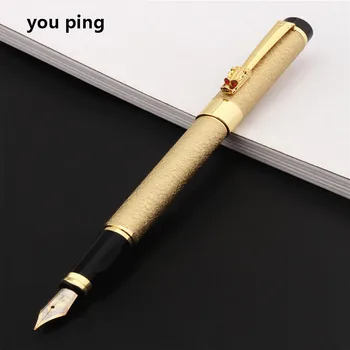 Новая высококачественная офисная авторучка с драконом золотого цвета 6006, канцелярские принадлежности для школьников, чернильные ручки