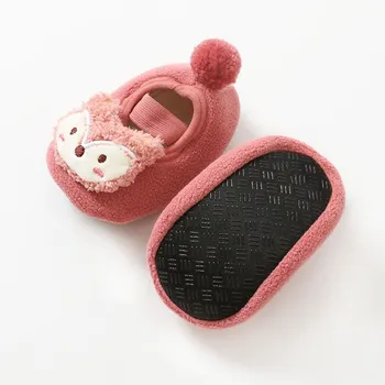 Новая детская обувь на плоской подошве, Мягкая противоскользящая детская обувь для новорожденных, первые ходунки для девочек и мальчиков, теплая обувь для малышей, Милая обувь с героями мультфильмов для младенцев