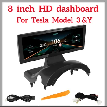 Новая модель 3 / Y Приборная панель Кластерный прибор 8-дюймовый IPS ЖК-дисплей с информационным дисплеем для модификации Tesla Model 3/Y Аксессуар