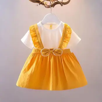 Новая одежда для девочек 2023 года, летнее платье для маленькой девочки