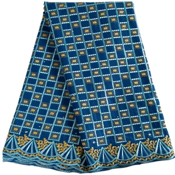 Новейшее Высококачественное Африканское Швейцарское вуалевое кружево 2023 года, Швейцарская вышивка, Нигерийская хлопчатобумажная кружевная ткань для вечернего платья Y3341
