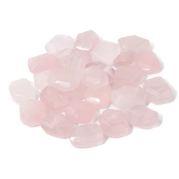 Новинка из натурального камня, бусины-подвески из розового кварца, гладкие кристаллы, россыпь разделительных бусин, хрустальные бусины Рейки для изготовления ювелирных изделий