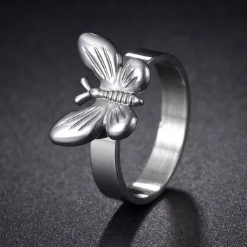 Новые модные кольца с бабочками, геометрическое кольцо на палец из нержавеющей стали, Минималистичные изысканные ювелирные подарки для девочек