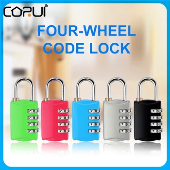 Новый замок-пароль CoRui, Замок для багажа, 4-значный Кодовый замок с циферблатом, Металлический кодовый замок для чемодана, Контроль доступа