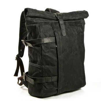 Новый открытый рюкзак для альпинизма, водонепроницаемый школьный рюкзак, хлопковый вощеный холст, сшитый из воловьей кожи, компьютерный рюкзак, школьный рюкзак для студентов
