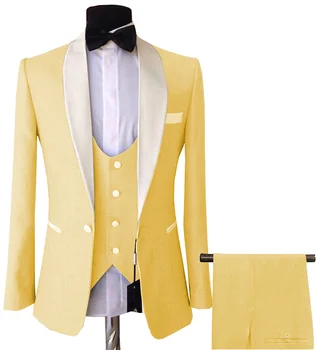 Новый повседневный мужской костюм (куртка + жилет + брюки) Деловое банкетное платье для учителя, государственного служащего, профессиональное свадебное платье, костюм Homme