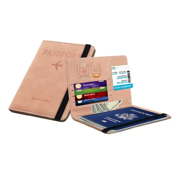Обложка для паспорта из искусственной кожи для мужчин и женщин, держатель для паспорта с кредитной картой, чехол для кошелька, защитный чехол