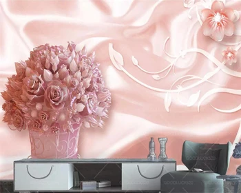 Обои на заказ Beibehang шелковый фон из розовой лозы Европейская 3D фреска настенная роспись для телевизора гостиная спальня 3D обои