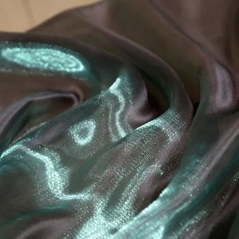 один метр яркой шелковистой ткани из Органзы высокой плотности Изумрудно-зеленого цвета для шитья дизайнерского индивидуального платья DIY для женщин tissu