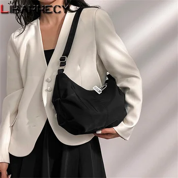 Однотонная Новая высококачественная женская сумка из ткани Оксфорд, модная маленькая женская сумка в виде полумесяца, повседневные женские сумки через плечо, сумка-мешок