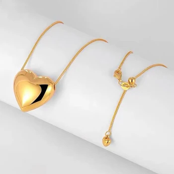 Ожерелье с подвеской в виде сердца из настоящего 18-каратного золота MUZHI Pure AU750 O-Chain Classic Fashion Fine Jewelry Подарок для женщин PN065