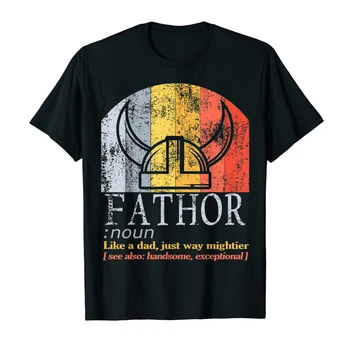 Отец похож на папу, только намного сильнее. Винтажная футболка Fa Thor Nordic Father Gift, Новая повседневная футболка из 100% хлопка с коротким рукавом и круглым вырезом