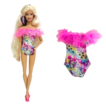 Официальный NK, 1 шт., кукольный камуфляжный розовый кружевной купальник, милая девушка на пляже, купальник с рисунком звезды любви для куклы Барби, игрушка