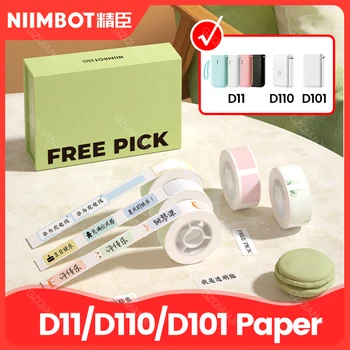 Официальный мини-рулон бумаги Niimbot с водонепроницаемой термоэтикеткой, коробка для бумаги 9 стилей для производителей принтеров наклеек Niimbot D11 D110 D101