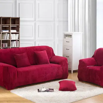 Плюшевый эластичный чехол для дивана, плотная обертка, все включено, Нескользящий чехол для дивана, утолщенное полотенце для дивана, Одноместное/двухместное/трехместное/четырехместное