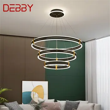 Подвесные светильники DEBBY Nordic Современный черный роскошный круглый светодиодный светильник для украшения дома