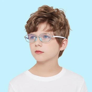 Подростковые очки с защитой от синего света, Рецептурная Оптическая Регулируемая оправа, Детские Овальные Светоотражающие очки с компьютерной блокировкой UV400