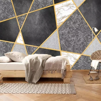 Пользовательские 3D обои beibehang современное простое сращивание с геометрическим мраморным рисунком обои для телевизора и дивана на фоне стены
