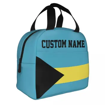 Пользовательское название Багамская сумка для ланча Сумка-холодильник с термоизоляцией, Многоразовый ланч-бокс для мужчин, мальчиков, девочек-подростков, для пикника, путешествий, работы