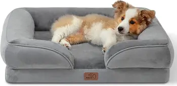 Поролоновый диван со съемным моющимся чехлом водонепроницаемой подкладкой и нескользящим дном Диван-кровать для домашних животных для средних собак