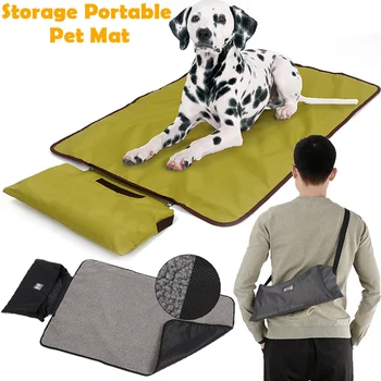 Портативное теплое Зимнее одеяло для собак, водонепроницаемый Складной Моющийся Спальный мешок для собак с ремнем для путешествий с собакой, аксессуары для кемпинга
