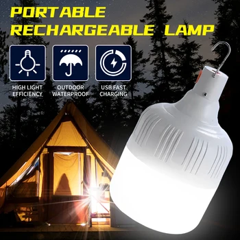 Портативные аварийные фонари, походная лампа, Перезаряжаемые фонари для палатки на батарейках, Светодиодная USB-лампа, рыболовный фонарик Lihgt
