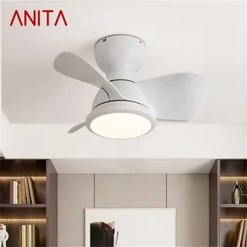 Потолочный вентилятор ANITA Nordic с подсветкой с дистанционным управлением 220 В 110 В Современное светодиодное освещение для домашней спальни