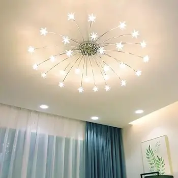 Потолочный светильник Лампа в гостиной Простой Элегантный Домашний светильник в спальне Уютный и романтический светодиодный потолочный светильник