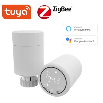 Привод радиатора Tuya Smart ZigBee Программируемый термостатический регулятор температуры клапана радиатора Голосовое управление через Google