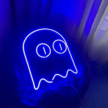 Призрачный светодиодный неоновый ночник Подходит для вечеринки в честь Хэллоуина, домашнего декора стола в комнате, бара, кафе, студии, настольного декора