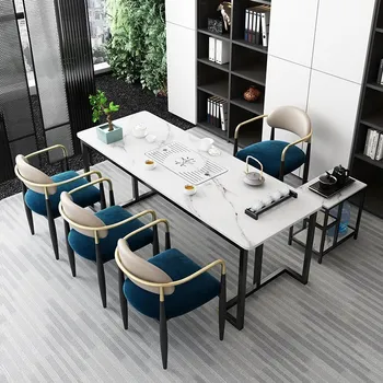 Простой, легкий и экстравагантный офисный журнальный столик, балкон, маленький чайный столик, стул, каменная доска, чайный столик, чайный столик