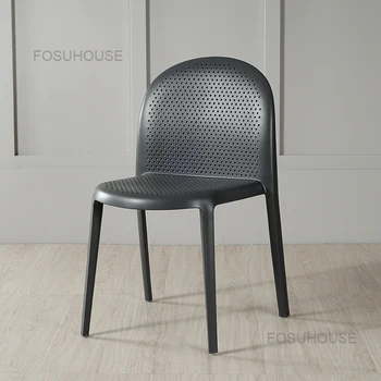 Простые скандинавские бытовые Современные обеденные стулья, пластиковый стул со спинкой, стул для отдыха, обеденный стул в магазине, Кухонная мебель